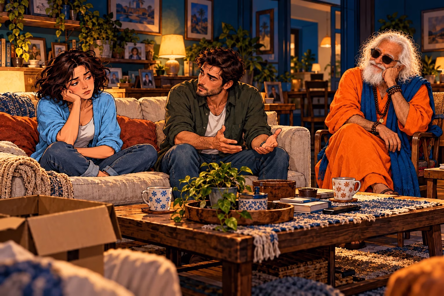Una coppia riflette sul proprio rapporto in una casa piena di storia condivisa, con il Guru.